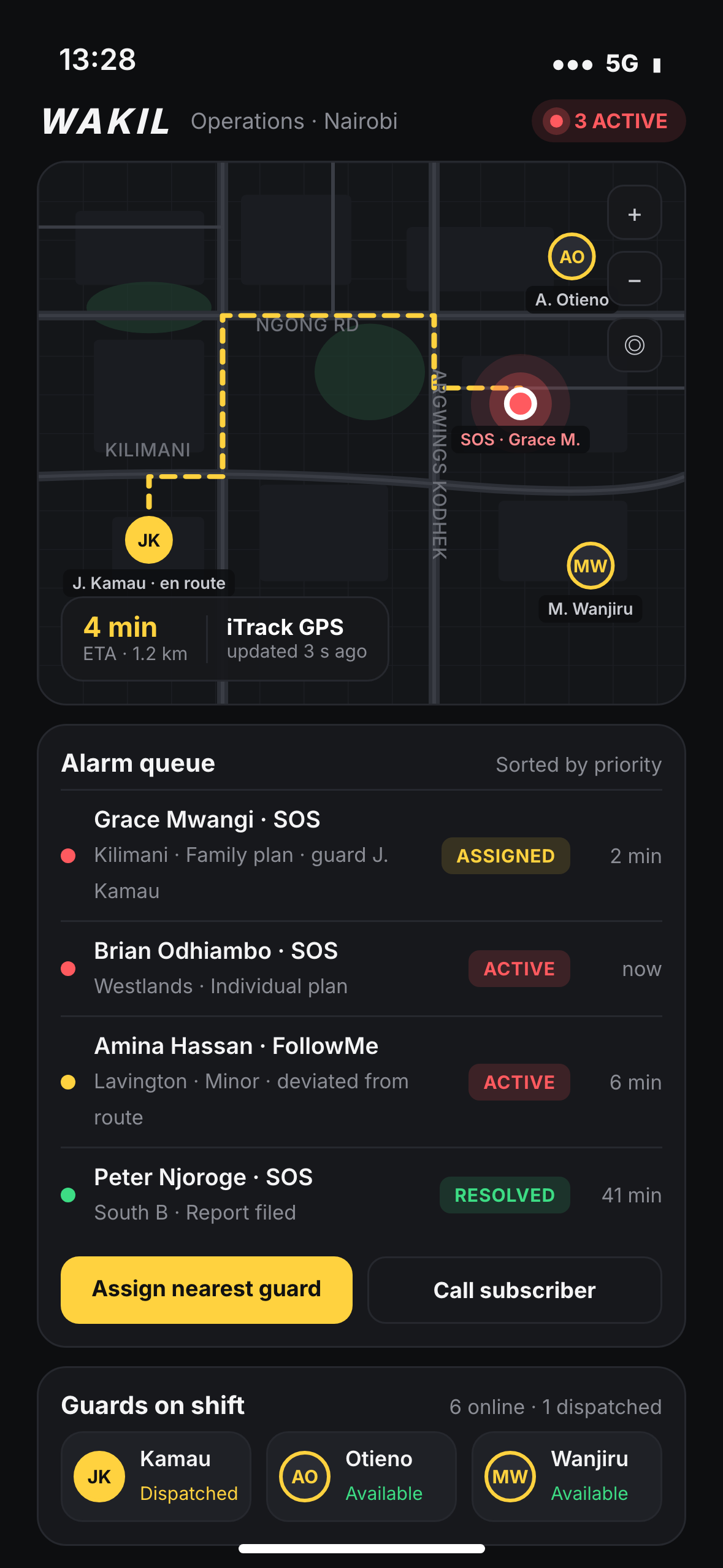 Alarm API & Operations Console screenshot